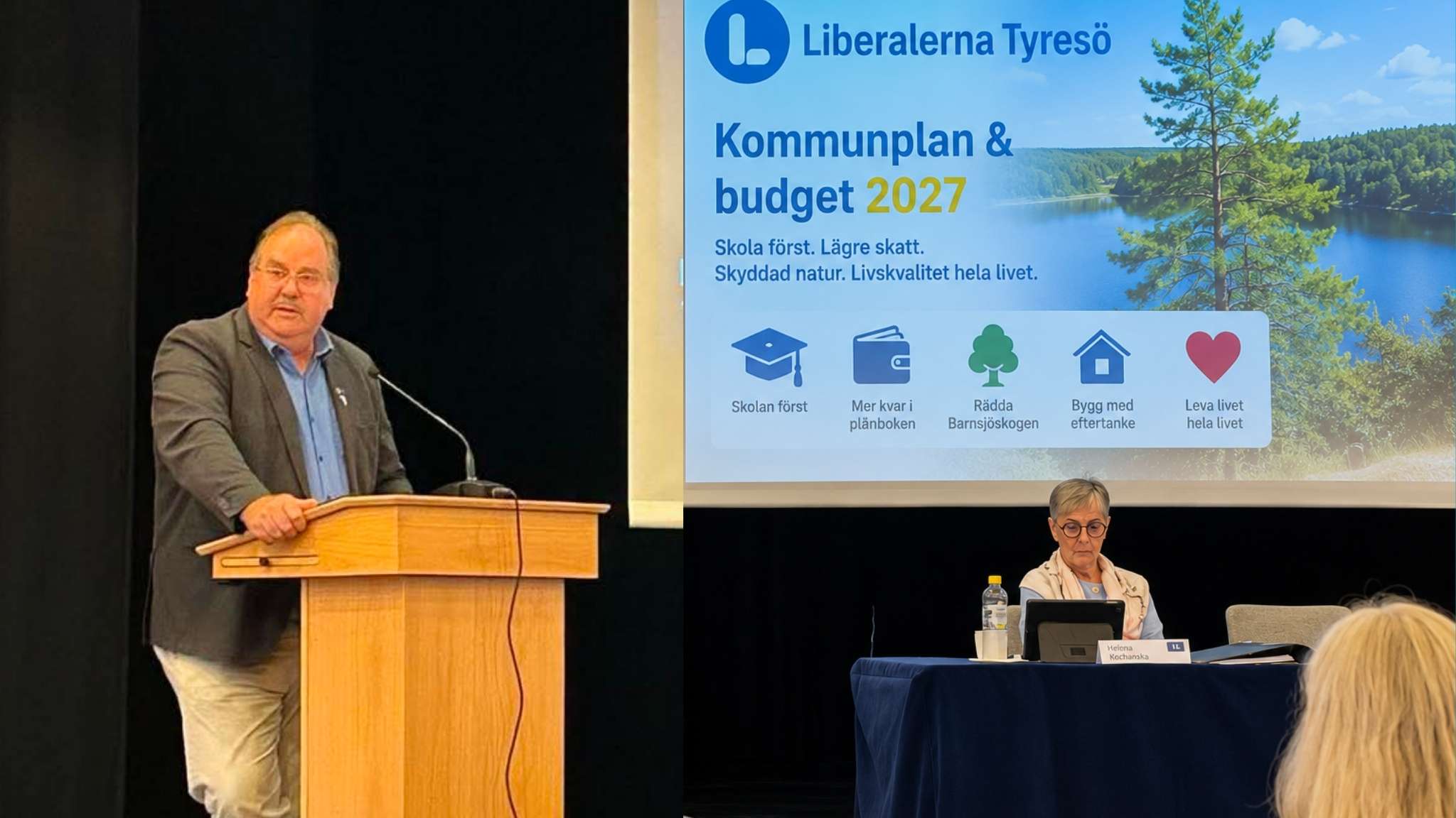 Liberalerna presenterar kommunplan och budget för Tyresö 2027 med fokus på skola, trygghet och natur.